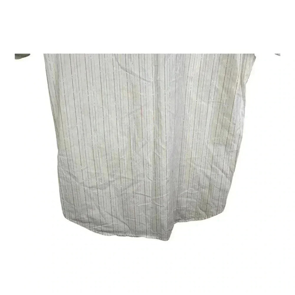 Express Rider Pearl Snap Shirt Mens Western Button Up Striped White Blue Size M - Picture 7 of 12